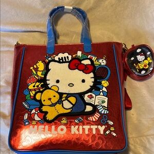 Loungefly Hello Kitty 50th Anniversary Metallic Tote Bag with coin purse